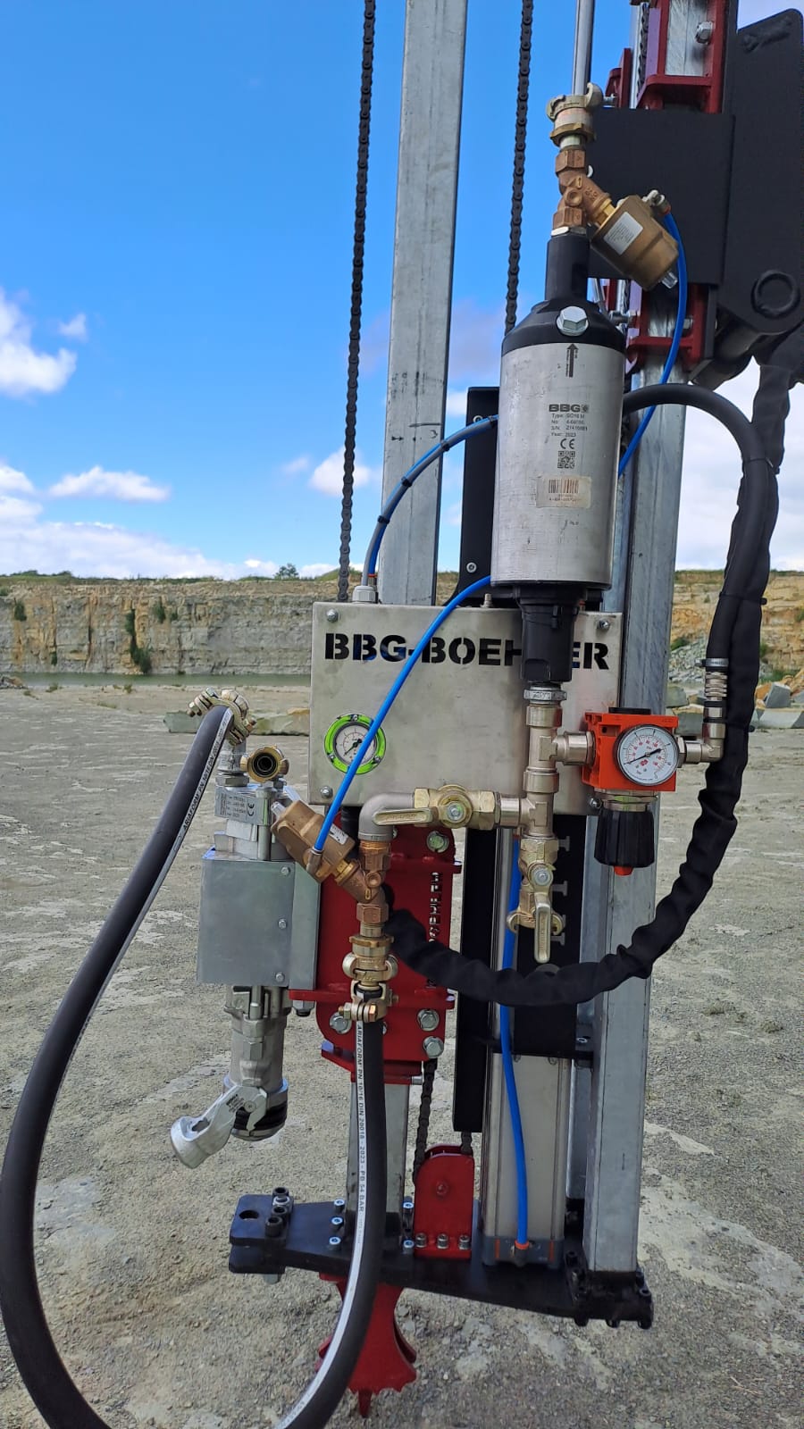 Bohrlafette BLAF Pos .30 Druckluft-Lafette-komplett Ölerstation