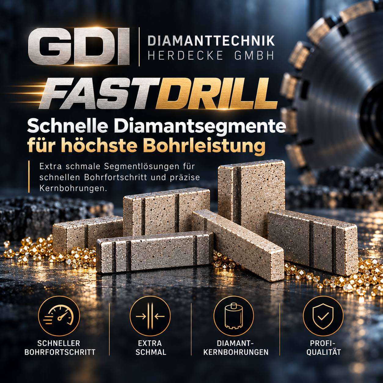 Hersteller für Diamantsegmente für Diamantkernbohrungen, Wandsägeblätter, Natursteinbearbeitung, Schleifwerkzeuge